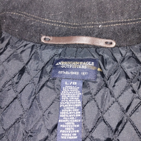 AEO Black Reversible Double Breasted Peacoat M - Picture 9 of 12